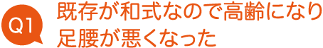 既存が和式なので高齢になり足腰が悪くなった